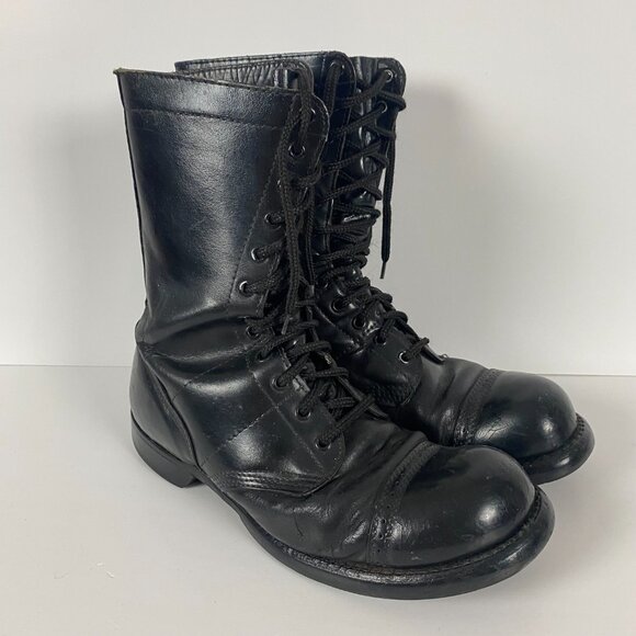 Men's Black Leather Boots - Picture 2 of 13